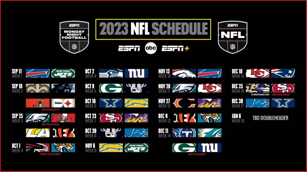 ESPN NFL Schedule 2023