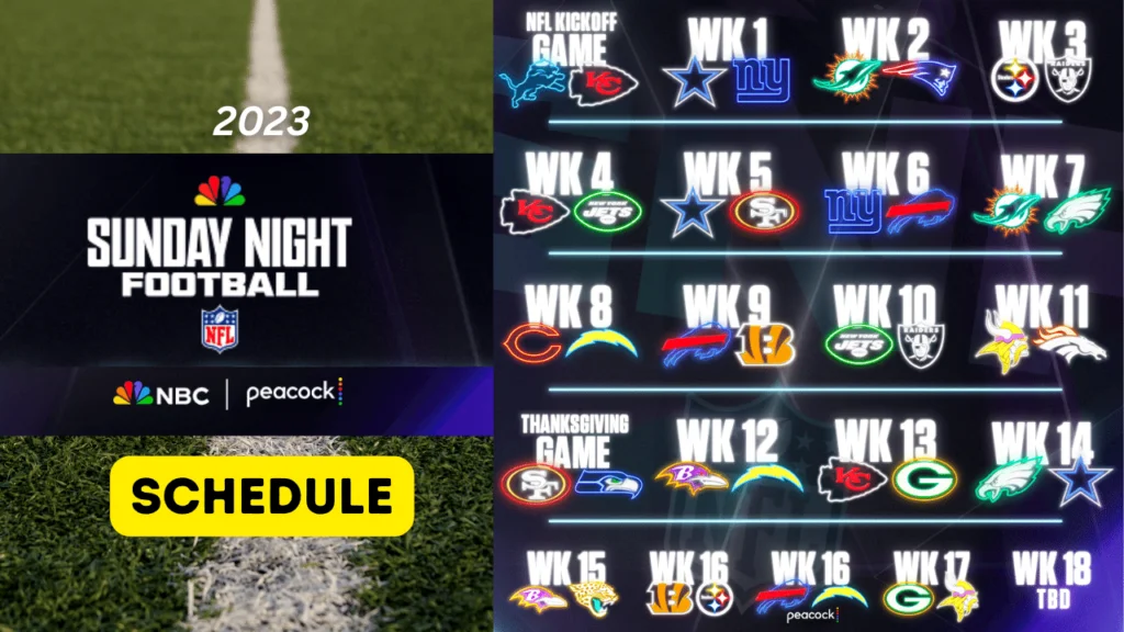 Sunday Night Football Schedule 2023