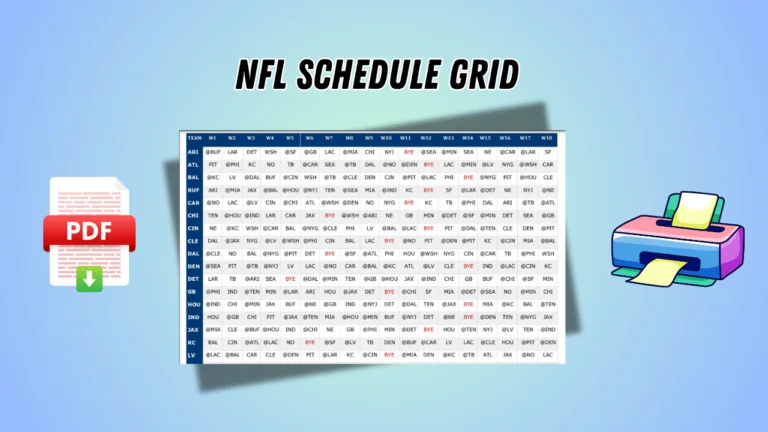 NFL Schedule Grid 2026