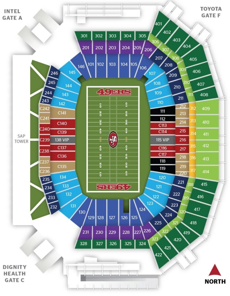 Levi's Stadium Seating Chart for Super Bowl 2026