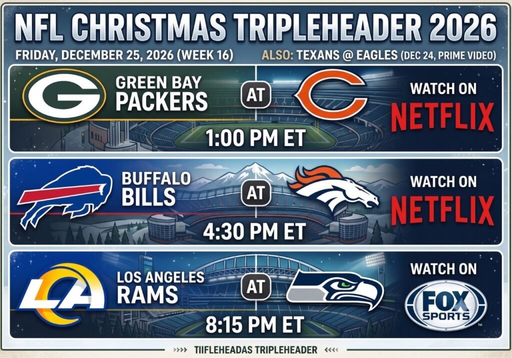 NFL Christmas Tripleheader 2026